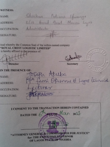 Example of Governor’s Consent document